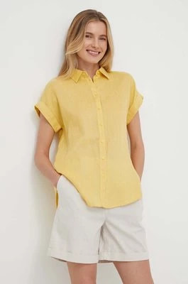 Zdjęcie produktu Lauren Ralph Lauren koszula lniana kolor żółty relaxed z kołnierzykiem klasycznym