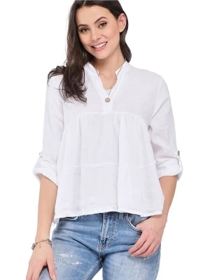 Zdjęcie produktu Le Jardin du Lin Lniana bluzka w kolorze białym rozmiar: 40