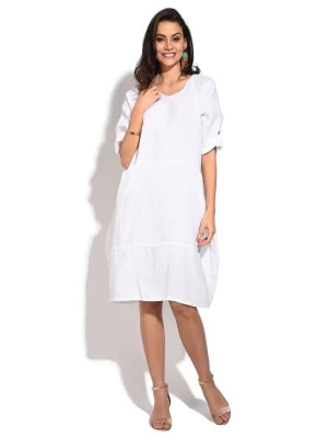 Zdjęcie produktu Le Jardin du Lin Lniana sukienka w kolorze białym rozmiar: 40