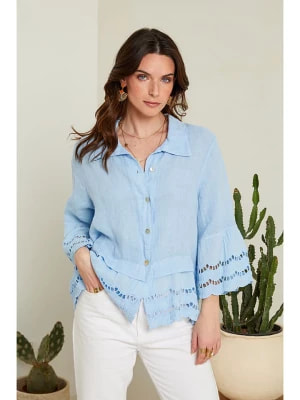 Zdjęcie produktu Le Monde du Lin Lniana bluzka w kolorze błękitnym rozmiar: 40/42