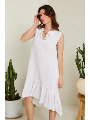 Zdjęcie produktu Le Monde du Lin Lniana sukienka w kolorze białym rozmiar: 40/42