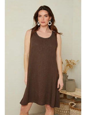Zdjęcie produktu Le Monde du Lin Lniana sukienka w kolorze brązowym rozmiar: 40/42