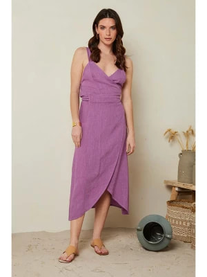 Zdjęcie produktu Le Monde du Lin Lniana sukienka w kolorze fioletowym rozmiar: 38/40