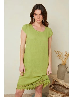 Zdjęcie produktu Le Monde du Lin Lniana sukienka w kolorze zielonym rozmiar: 38/40