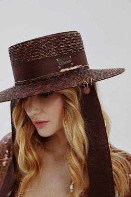 Zdjęcie produktu LE SH KA headwear kapelusz Brown Canotier kolor brązowy