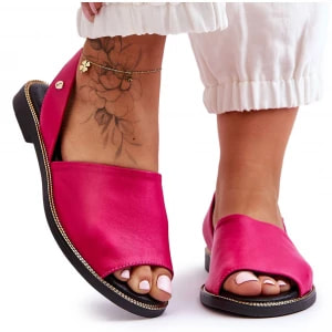 Zdjęcie produktu Lemar Skórzane Wsuwane Sandały Fuksja Alivia różowe