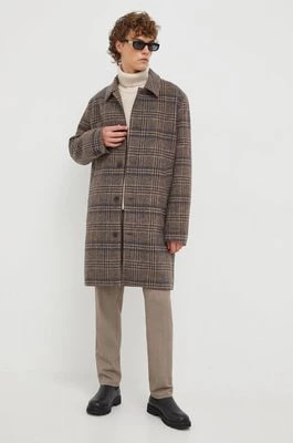 Zdjęcie produktu Les Deux płaszcz wełniany kolor brązowy przejściowy oversize