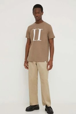 Zdjęcie produktu Les Deux t-shirt bawełniany męski kolor beżowy z nadrukiem
