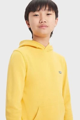 Zdjęcie produktu Levi's bluza dziecięca LVB MINI BATWING PULL OVER HOO kolor żółty z kapturem gładka