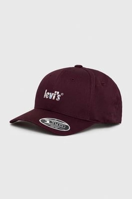 Zdjęcie produktu Levi's czapka z daszkiem kolor fioletowy z nadrukiem