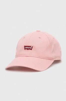 Zdjęcie produktu Levi's czapka z daszkiem kolor różowy gładka