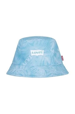 Zdjęcie produktu Levi's kapelusz dwustronny bawełniany dziecięcy LAN LEVI'S REVERSIBLE BUCKET C kolor turkusowy