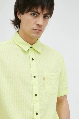 Zdjęcie produktu Levi's koszula bawełniana męska kolor zielony regular z kołnierzykiem klasycznym