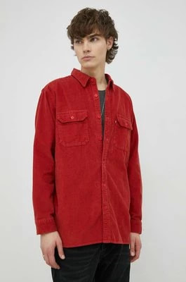 Zdjęcie produktu Levi's koszula sztruksowa męska kolor czerwony relaxed z kołnierzykiem klasycznym