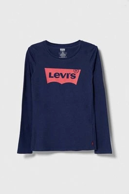 Zdjęcie produktu Levi's longsleeve bawełniany dziecięcy kolor niebieski
