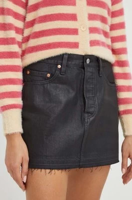 Zdjęcie produktu Levi's spódnica jeansowa kolor czarny mini rozkloszowana