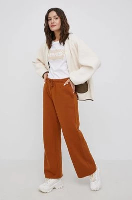 Zdjęcie produktu Levi's spodnie damskie kolor brązowy gładkie