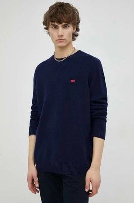 Zdjęcie produktu Levi's sweter wełniany męski kolor granatowy