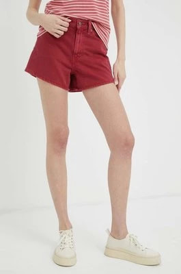 Zdjęcie produktu Levi's szorty jeansowe damskie kolor czerwony gładkie high waist