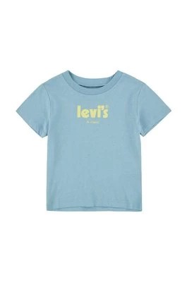 Zdjęcie produktu Levi's t-shirt bawełniany dziecięcy kolor turkusowy z nadrukiem