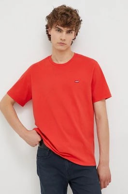 Zdjęcie produktu Levi's t-shirt bawełniany kolor czerwony gładki