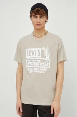 Zdjęcie produktu Levi's t-shirt męski kolor beżowy z nadrukiem