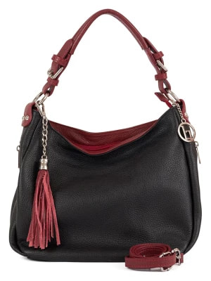 Zdjęcie produktu Lia Biassoni Skórzana torebka w kolorze czarno-czerwonym - 36 x 26 x 10 cm rozmiar: onesize