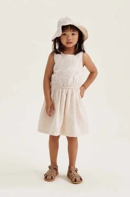 Zdjęcie produktu Liewood sukienka bawełniana dziecięca kolor beżowy mini rozkloszowana