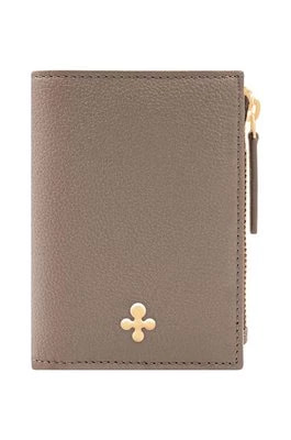 Zdjęcie produktu Lilou portfel skórzany damski kolor brązowy PORT/MINI/MOCCAL/PO