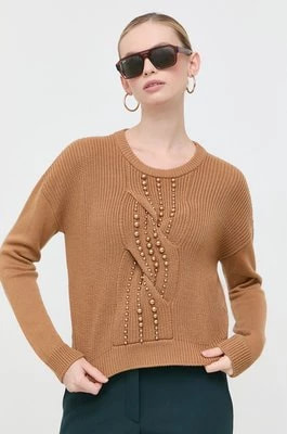 Zdjęcie produktu Liu Jo sweter wełniany damski kolor brązowy