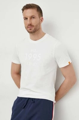 Zdjęcie produktu Liu Jo t-shirt bawełniany męski kolor biały z nadrukiem