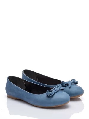 Zdjęcie produktu Lizza Shoes Skórzane baleriny w kolorze niebieskim rozmiar: 40