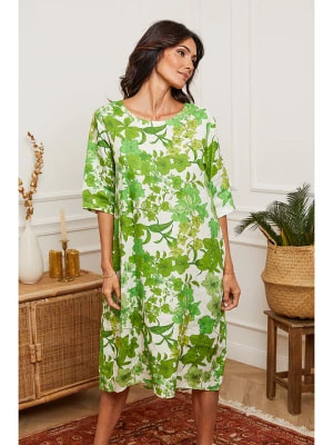 Zdjęcie produktu La Compagnie Du Lin Lniana sukienka w kolorze zielono-białym rozmiar: S