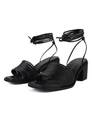 Zdjęcie produktu loft37 Skórzane sandały "Look My Way" w kolorze czarnym rozmiar: 38