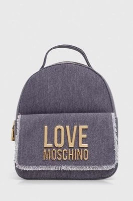 Zdjęcie produktu Love Moschino plecak bawełniany kolor fioletowy mały z aplikacją