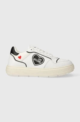 Zdjęcie produktu Love Moschino sneakersy skórzane kolor biały JA15204G1IJC110A