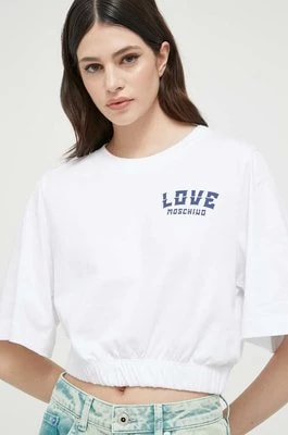Zdjęcie produktu Love Moschino t-shirt bawełniany kolor biały