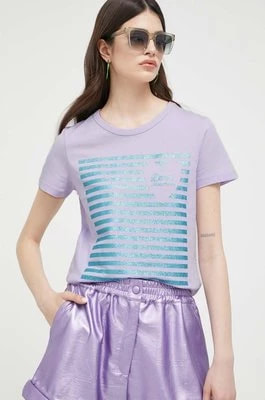 Zdjęcie produktu Love Moschino t-shirt damski kolor fioletowy