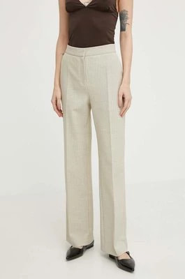 Zdjęcie produktu Lovechild spodnie damskie kolor beżowy proste high waist 24-2-511-2020