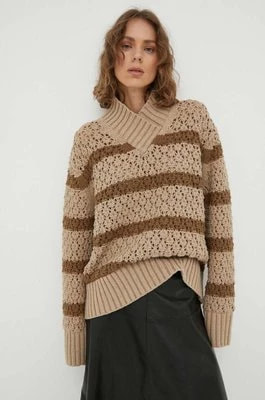 Zdjęcie produktu Lovechild sweter z domieszką wełny damski kolor beżowy ciepły