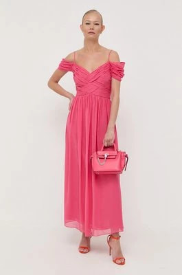 Zdjęcie produktu Luisa Spagnoli sukienka jedwabna kolor różowy maxi rozkloszowana