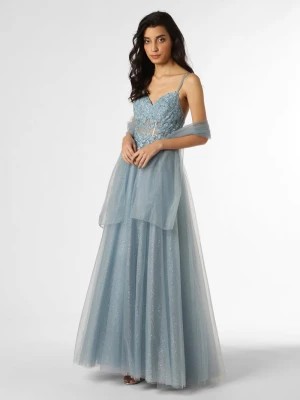 Zdjęcie produktu Luxuar Fashion Damska sukienka wieczorowa z etolą Kobiety Koronka niebieski jednolity,