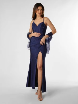 Zdjęcie produktu Luxuar Fashion Damska sukienka wieczorowa z etolą Kobiety Sztuczne włókno niebieski jednolity,