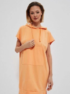 Zdjęcie produktu Luźna bawełniana sukienka pomarańczowa Moodo