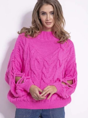 Zdjęcie produktu Luźny sweter damski, różowy, Fobya