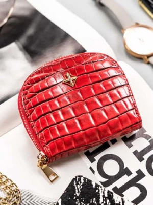 Zdjęcie produktu Mała portmonetka czerwona damska na zamek - Milano Design