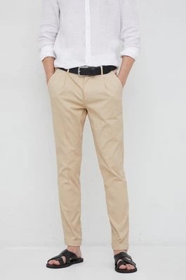 Zdjęcie produktu Manuel Ritz spodnie męskie kolor beżowy dopasowane