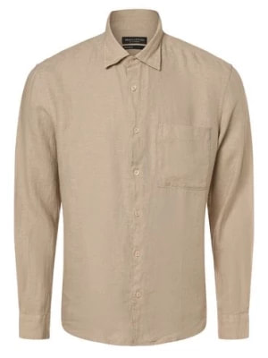 Zdjęcie produktu Marc O'Polo Męska koszula lniana Mężczyźni Regular Fit len beżowy jednolity,