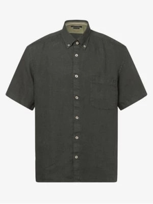 Zdjęcie produktu Marc O'Polo Męska koszula lniana Mężczyźni Regular Fit len zielony jednolity button down,