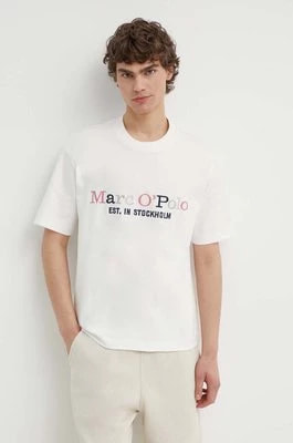 Zdjęcie produktu Marc O'Polo t-shirt bawełniany męski kolor biały z aplikacją 424208351304